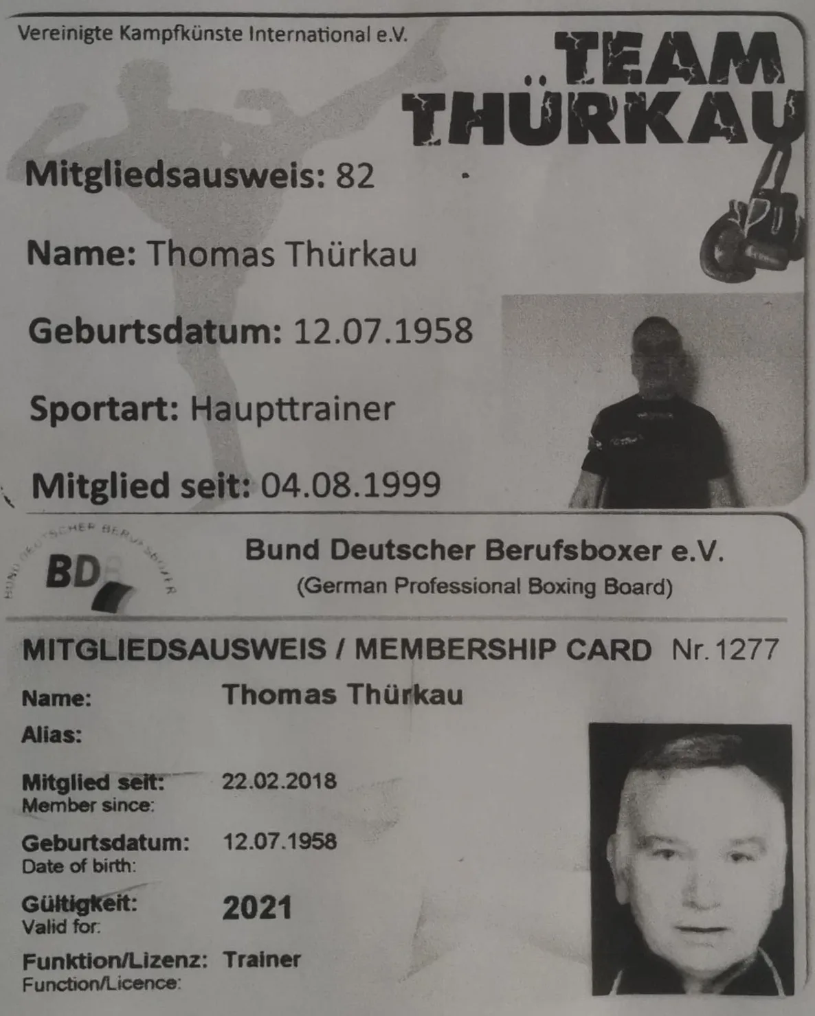 Urkunde 1 des Team Thürkau