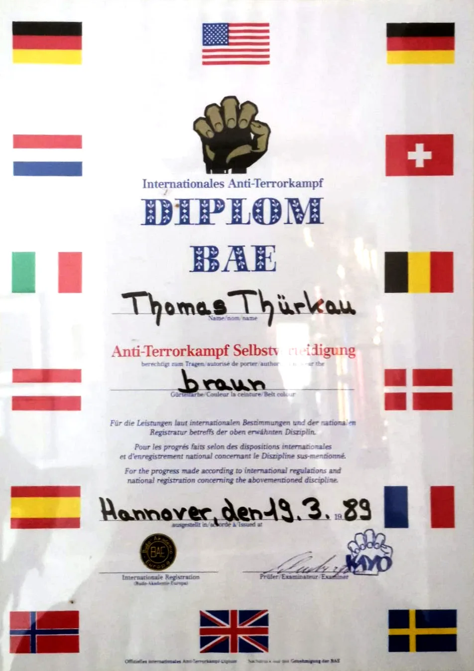 Urkunde 9 des Team Thürkau